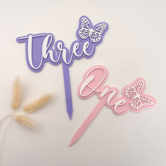 Butterfly Number Cake Topper