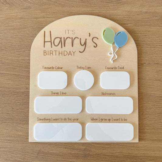 Personalised Happy Birthday Arch Board