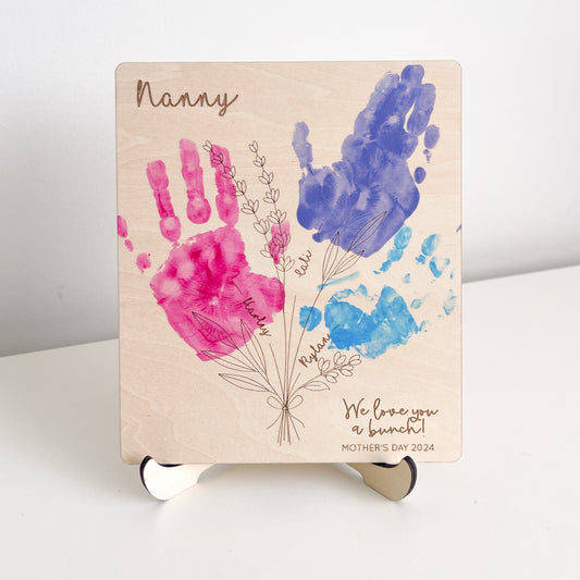 Mother's Day Floral Bunch Handprint Plaque