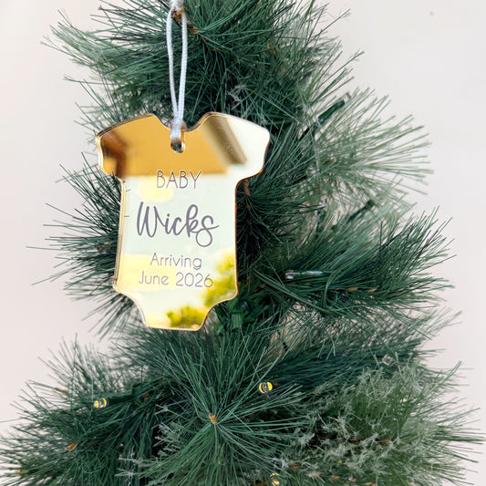 Baby Onesie Pregnancy Announcement Ornament