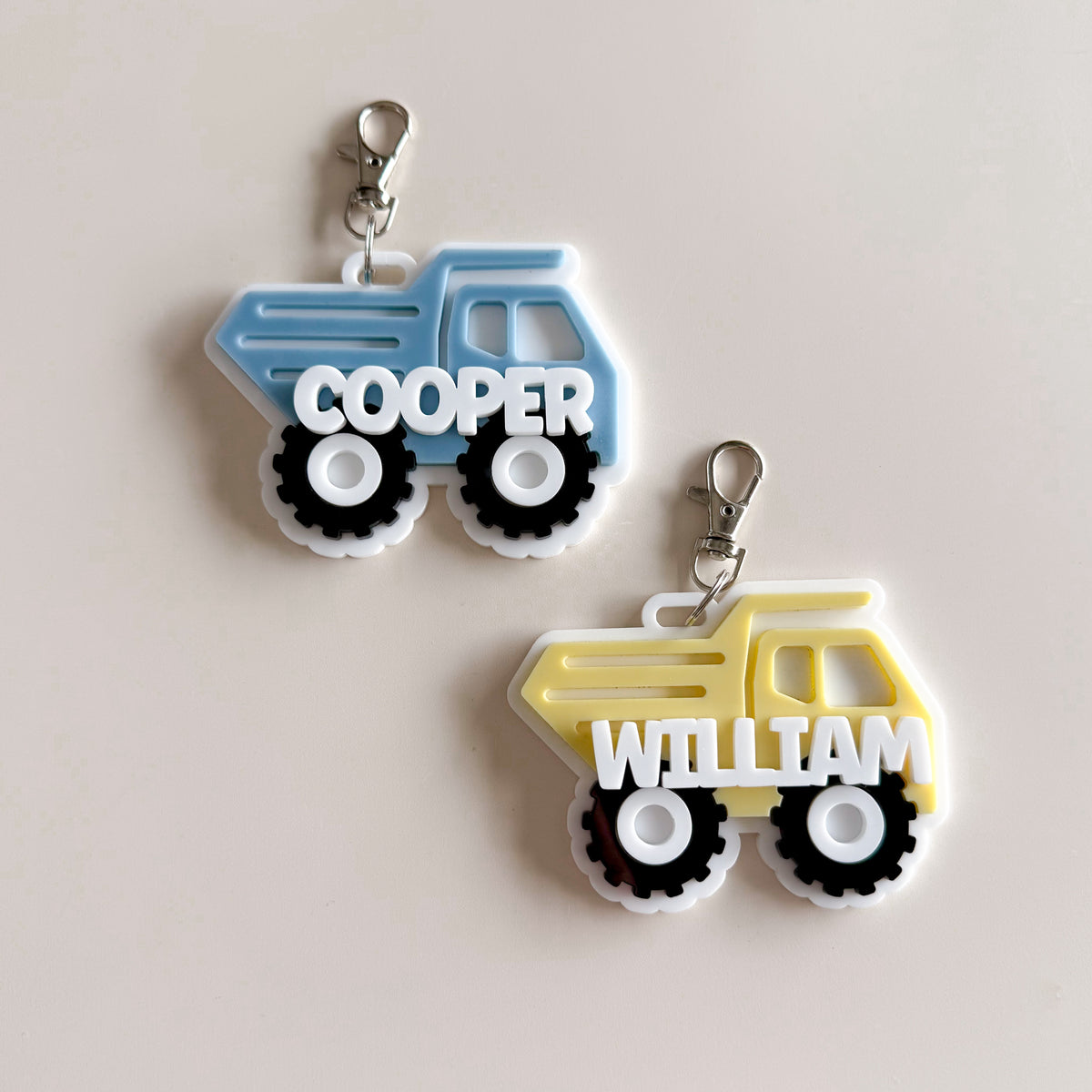 Dump Truck Personalised Bag Tag