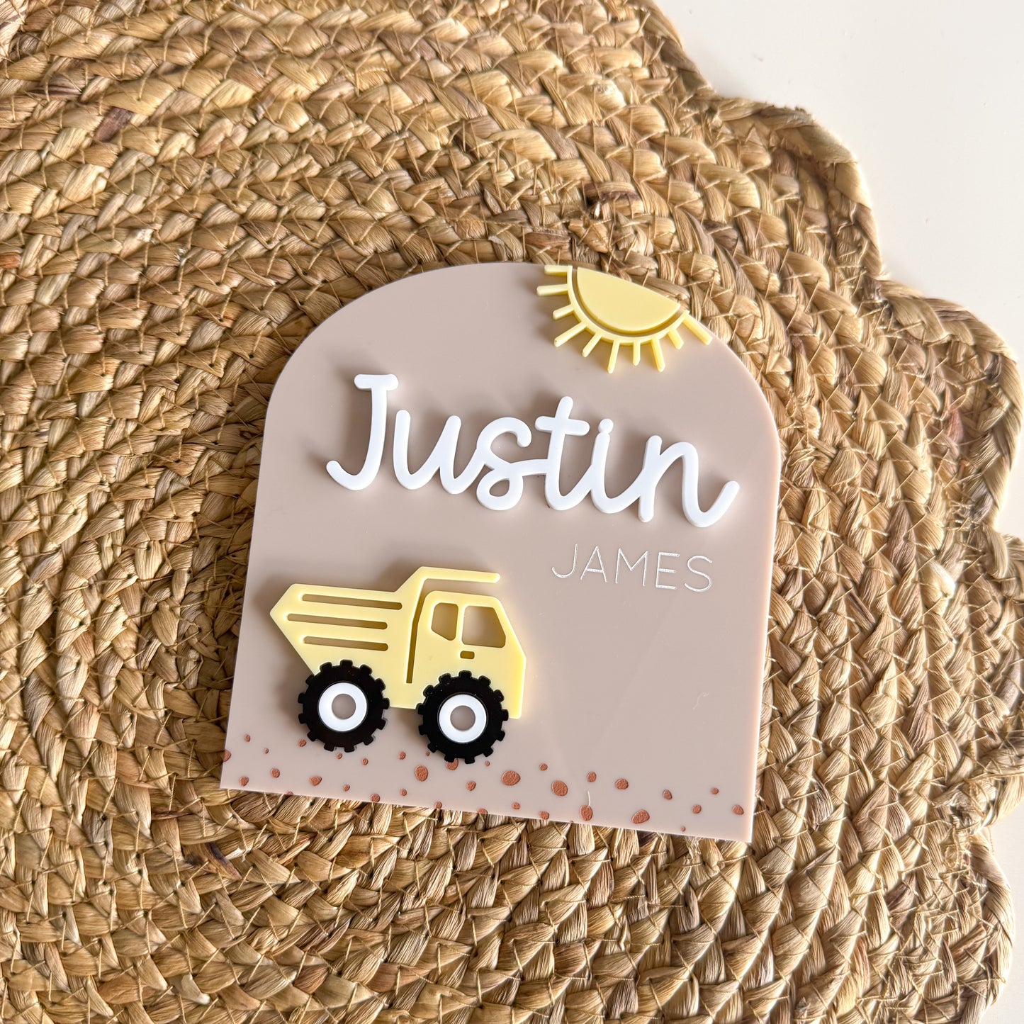 Construction Truck Birth Announcement