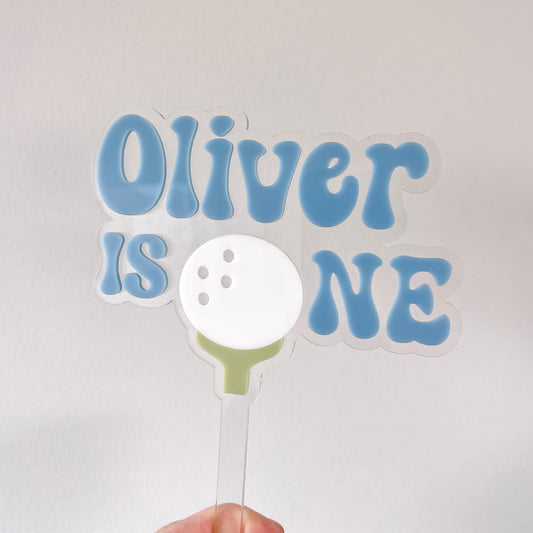 Personalised Golf "One" Cake Topper