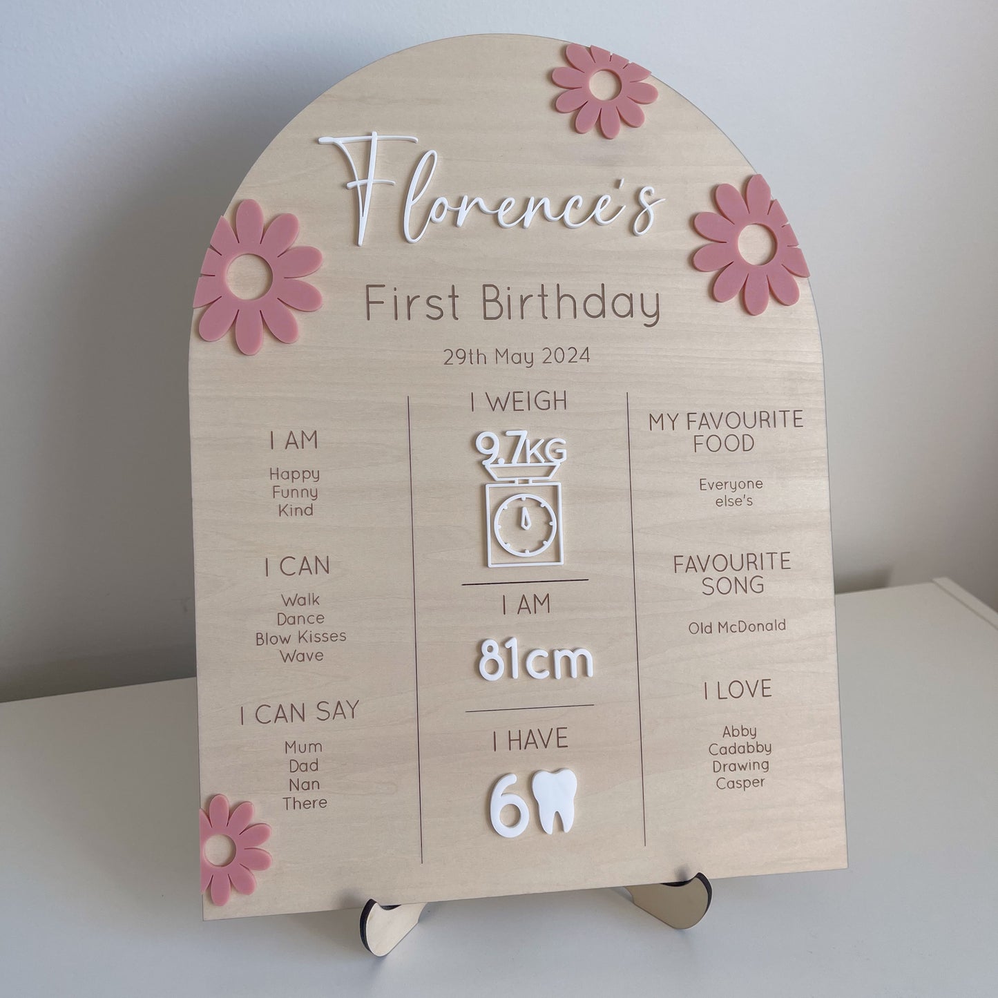 My First Birthday Board - Large Daisies