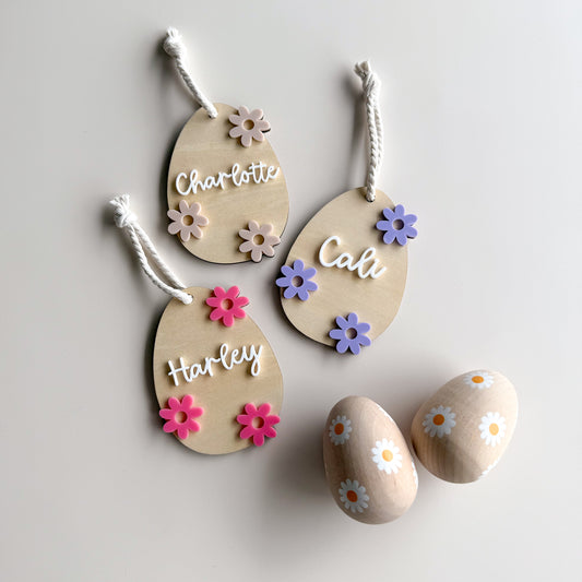 Daisy Egg Easter Basket Tag