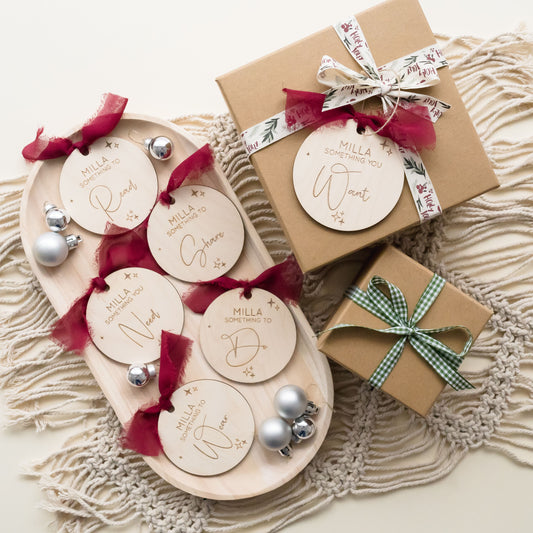 Present Gift Tags - Want, Need, Read