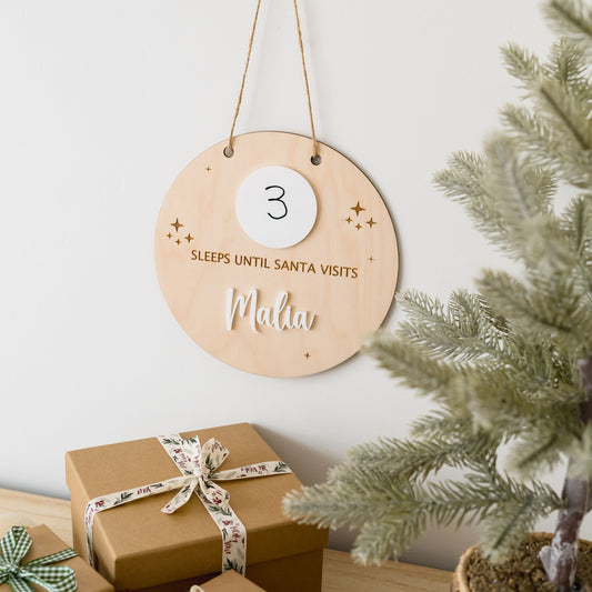 Personalised Christmas Countdown Hanging Plaque