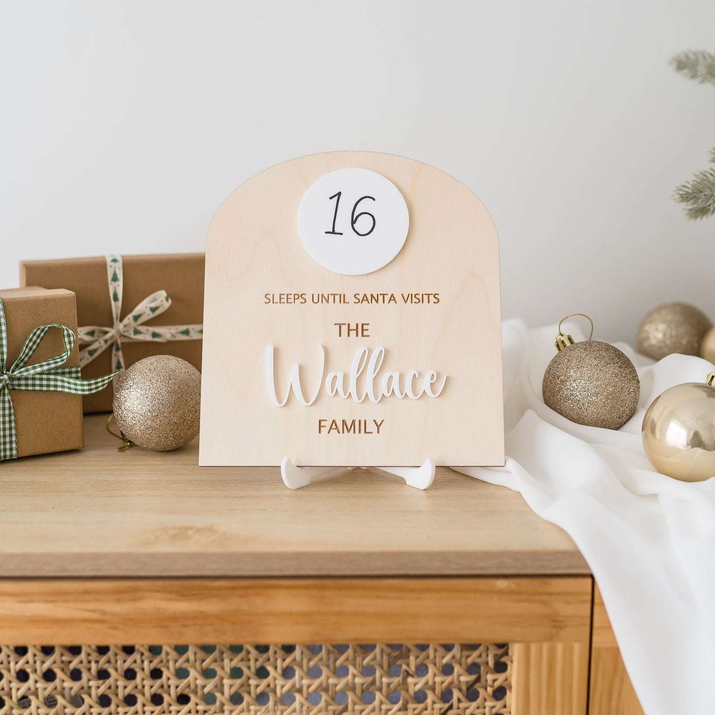 Personalised Christmas Countdown Arch Plaque