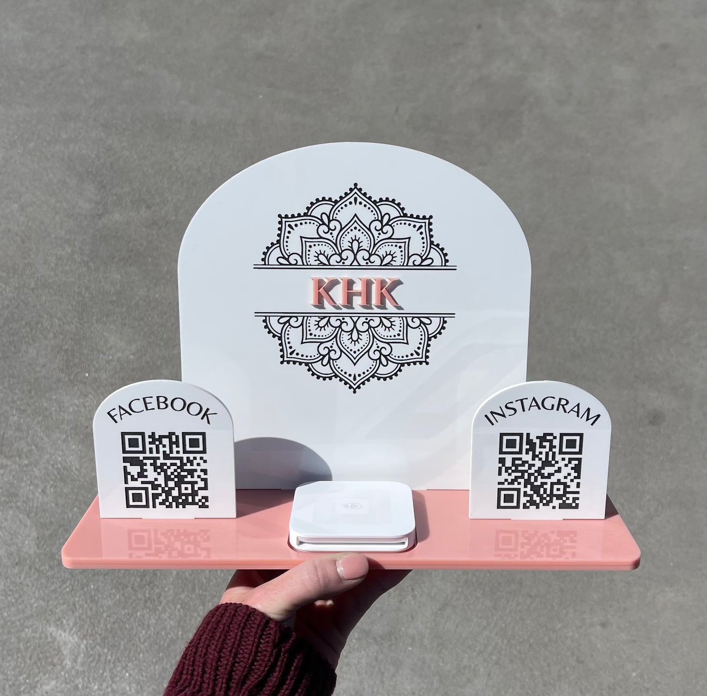 Acrylic Business Card & QR Signage Stand