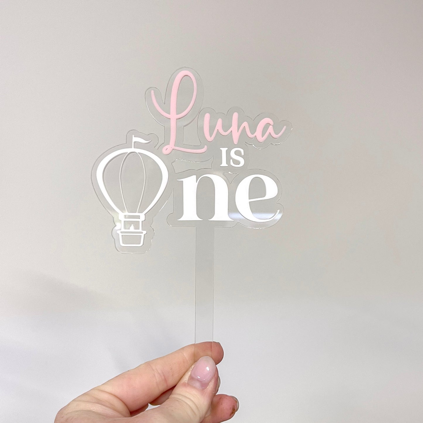 Hot Air Balloon "ONE" Personalised Cake Topper