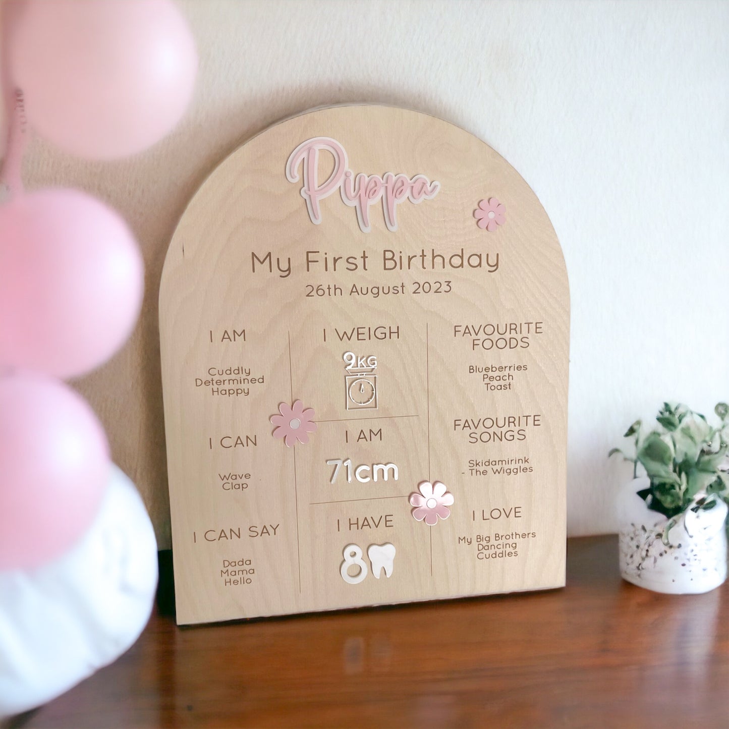 My First Birthday Board - Daisies