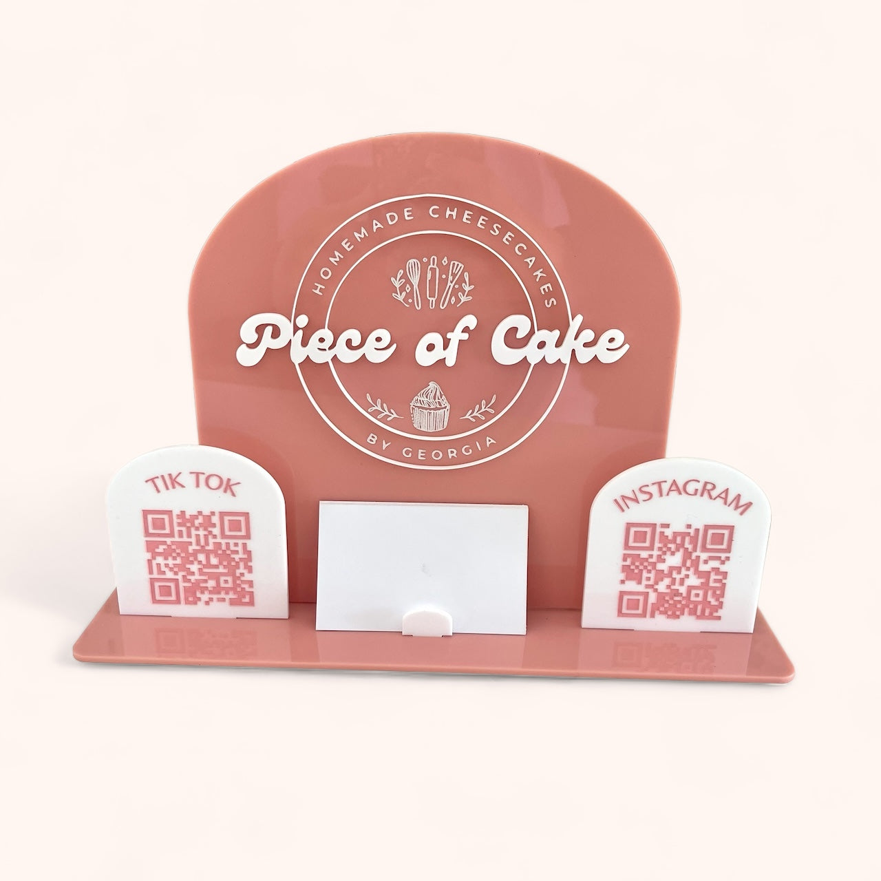 Acrylic Business Card & QR Signage Stand