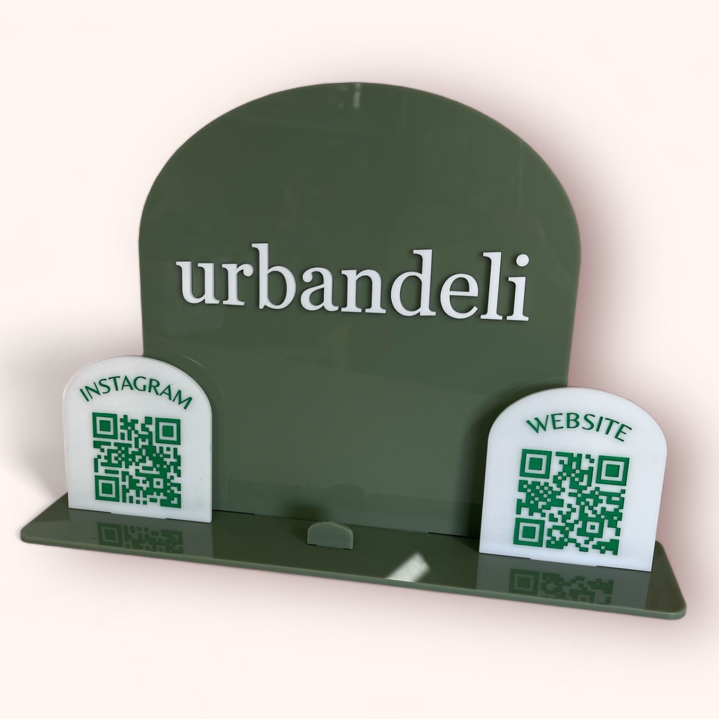 Acrylic Business Card & QR Signage Stand