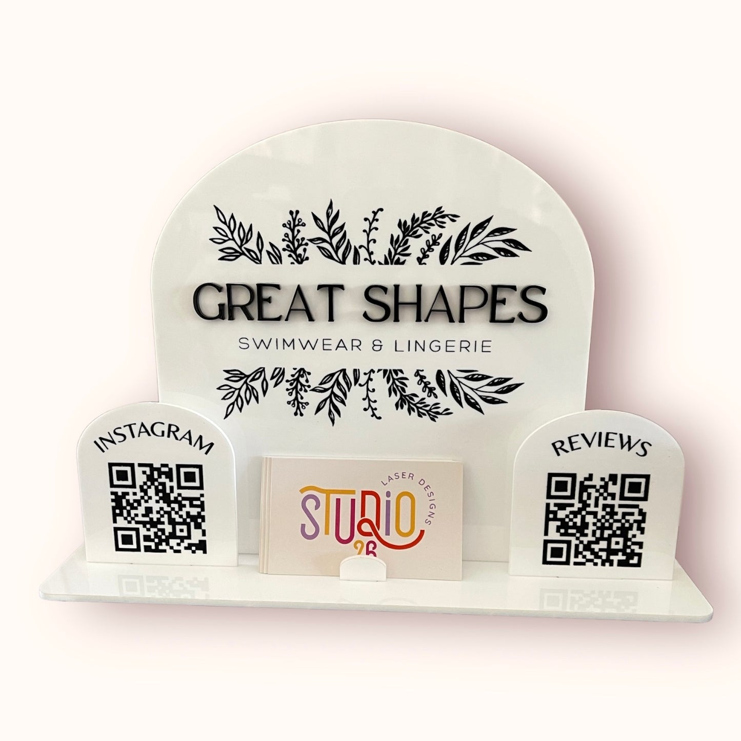 Acrylic Business Card & QR Signage Stand