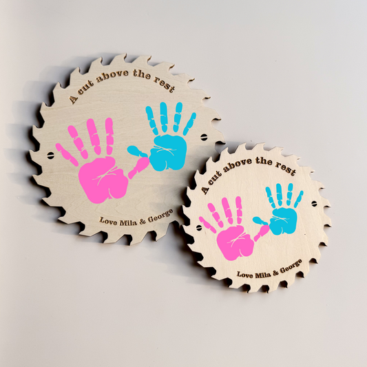 Father's Day Saw Handprint Sign