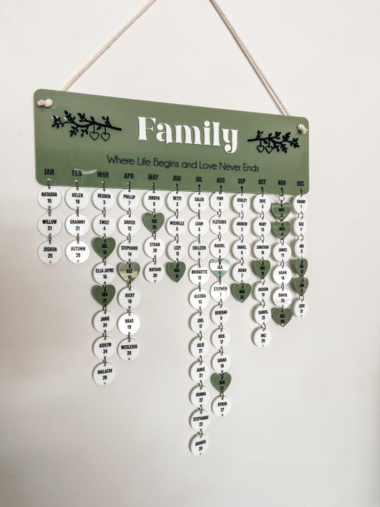 Birthday Calendar Wall Hanging