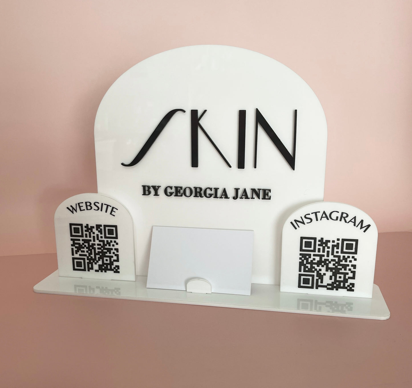 Acrylic Business Card & QR Signage Stand