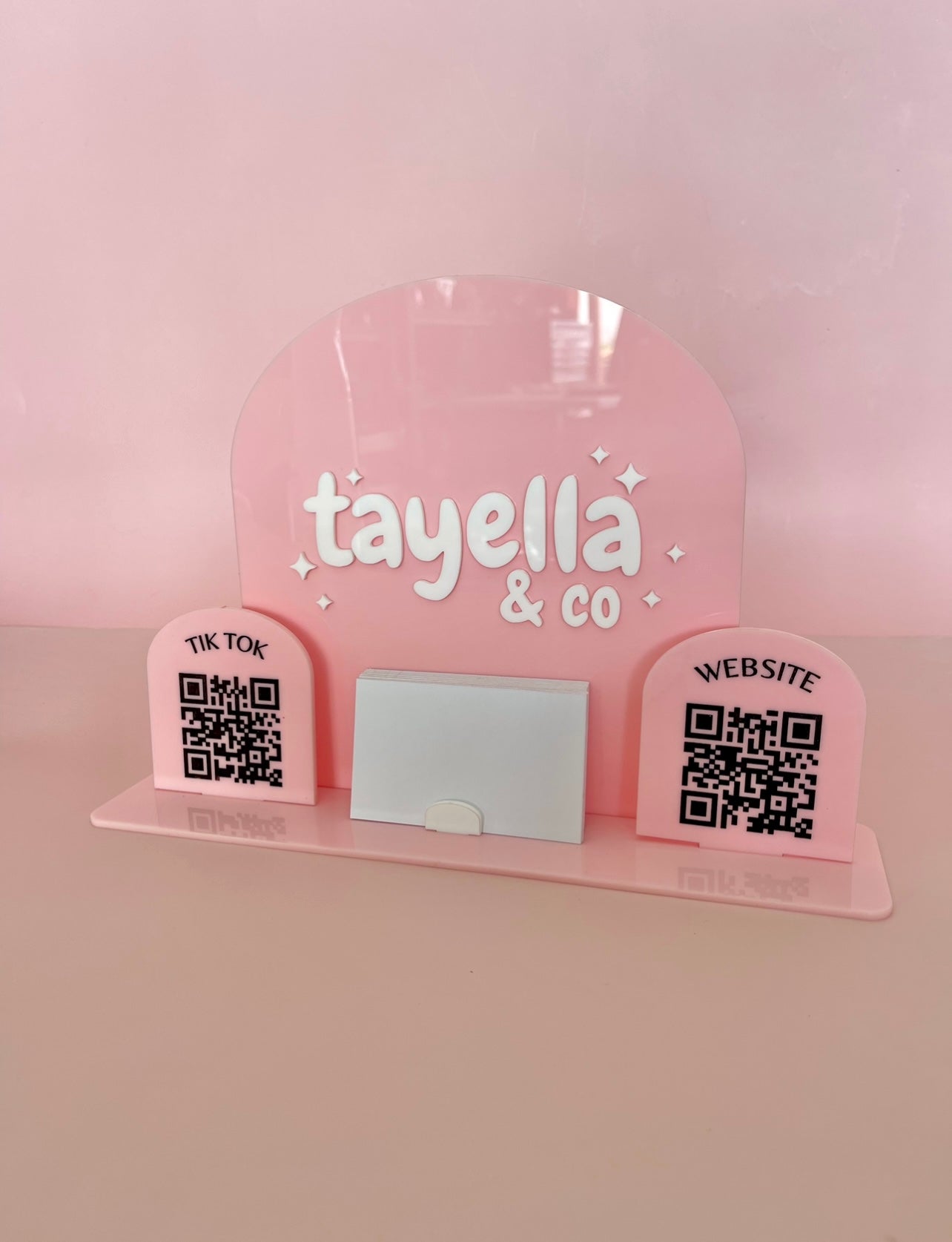 Acrylic Business Card & QR Signage Stand