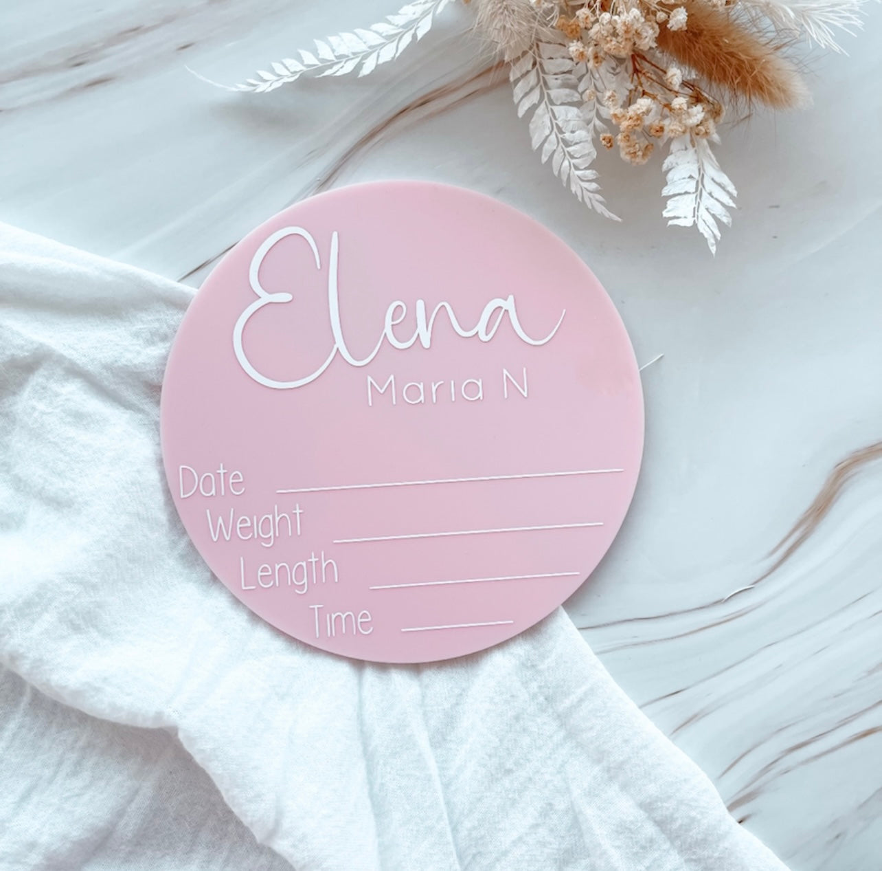 Personalised Birth Information Sign