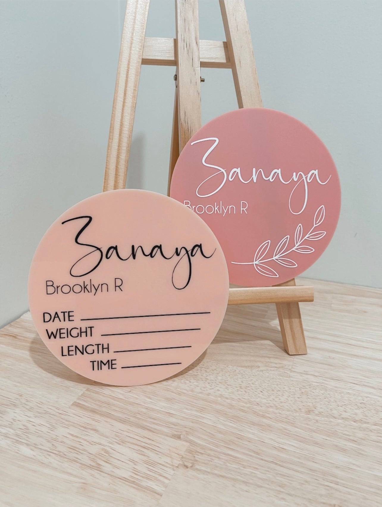 Leaf Name Birth Announcement Sign