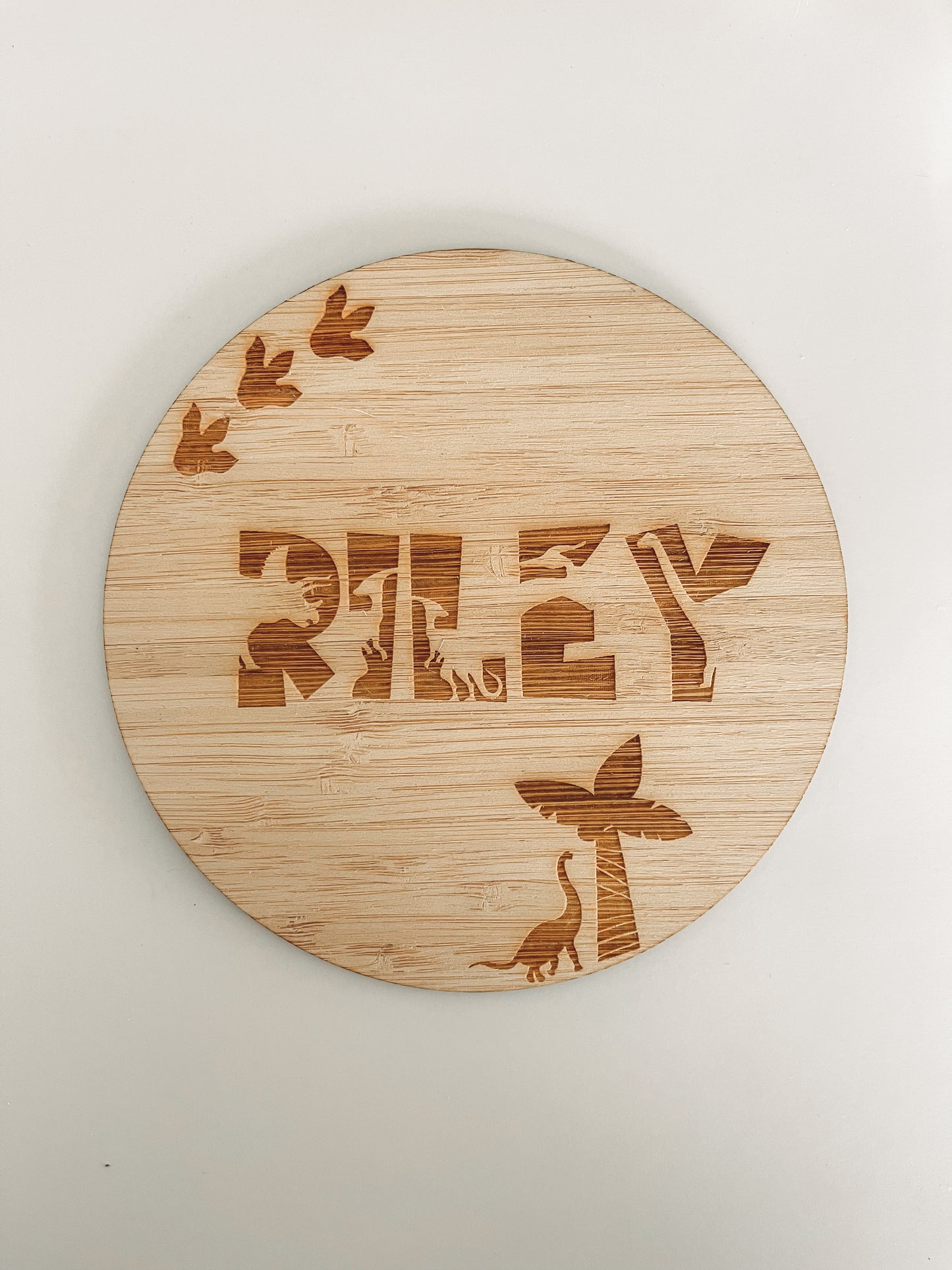 Dinosaur Birth Announcement Wooden Sign